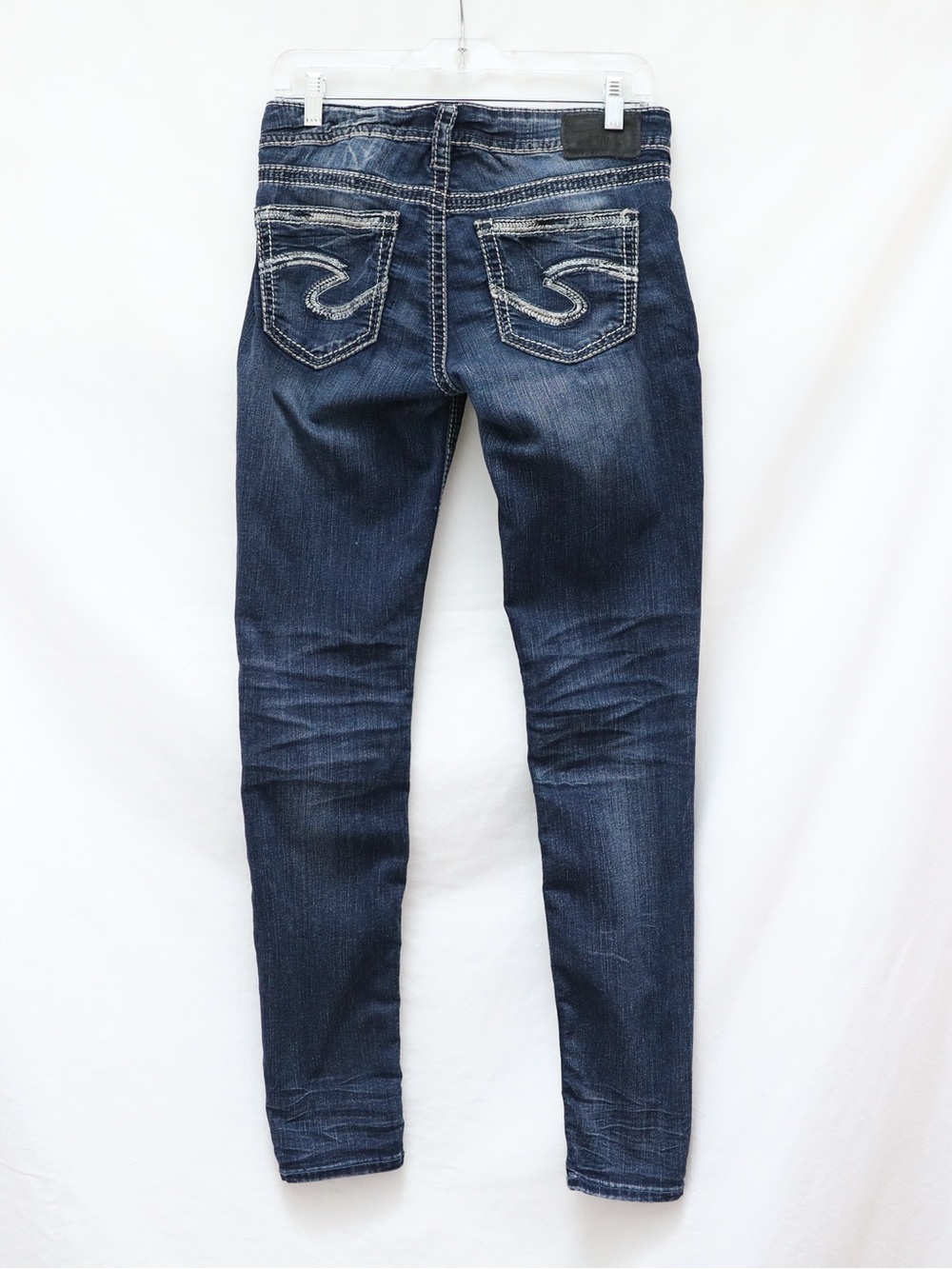 Silver Jeans Aiko mid rise super skinny 28W 31L ankle Y2K dark blue stampede
